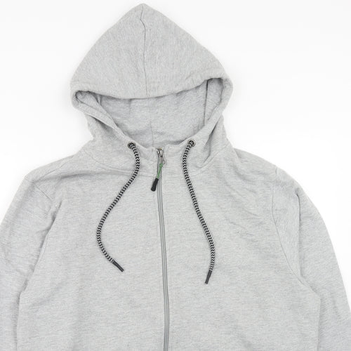 Workwear Mens Grey Cotton Full Zip Hoodie Size S
