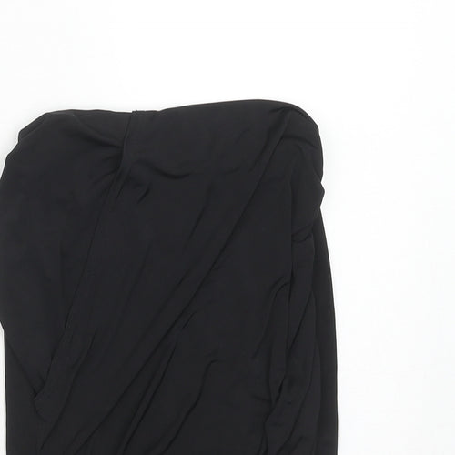 PRETTYLITTLETHING Womens Black Polyester A-Line Skirt Size 6