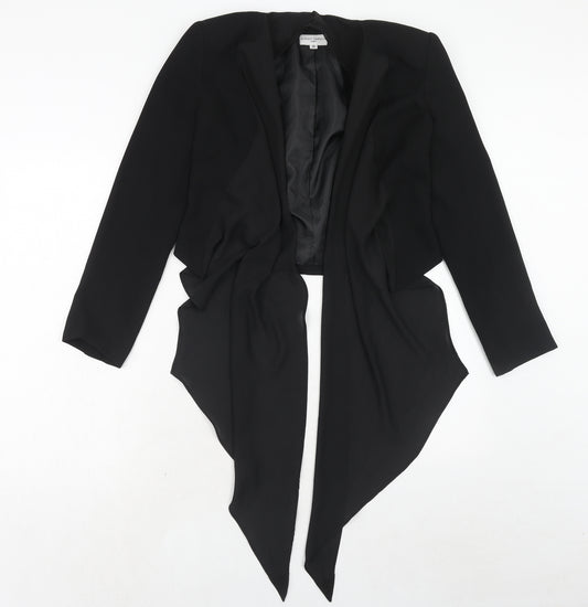 Almost Famous Womens Black Polyacrylate Fibre Jacket Blazer Size 10 - Open