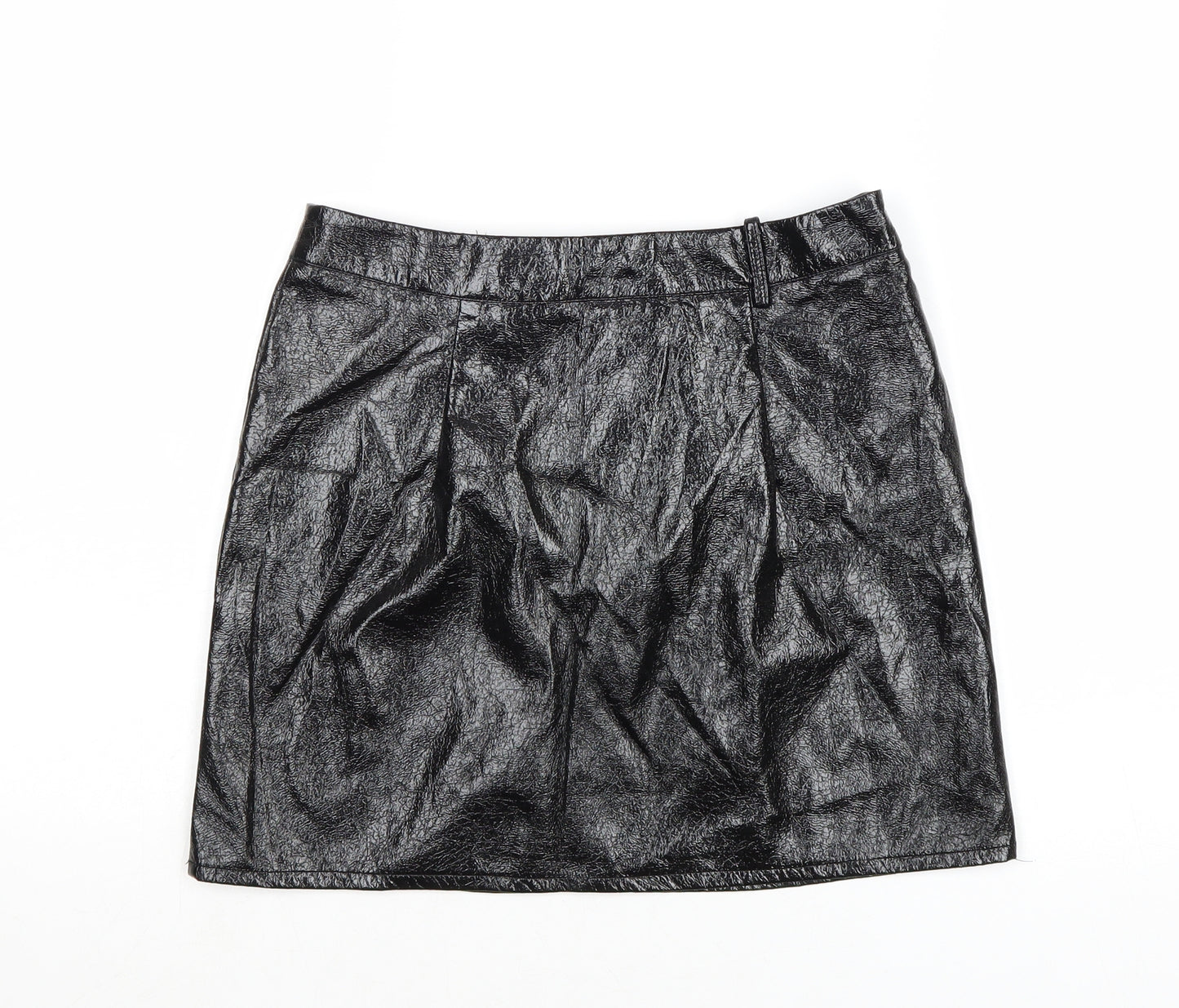 I SAW IT FIRST Womens Black Polyester Mini Skirt Size 10 Zip