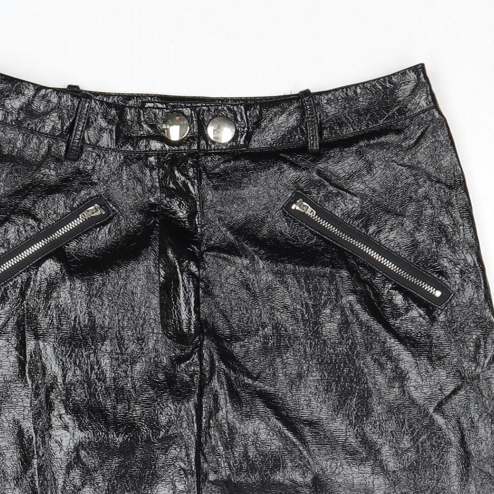 I SAW IT FIRST Womens Black Polyester Mini Skirt Size 10 Zip