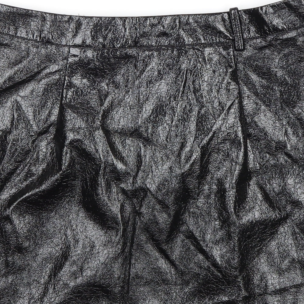 I SAW IT FIRST Womens Black Polyester Mini Skirt Size 10 Zip