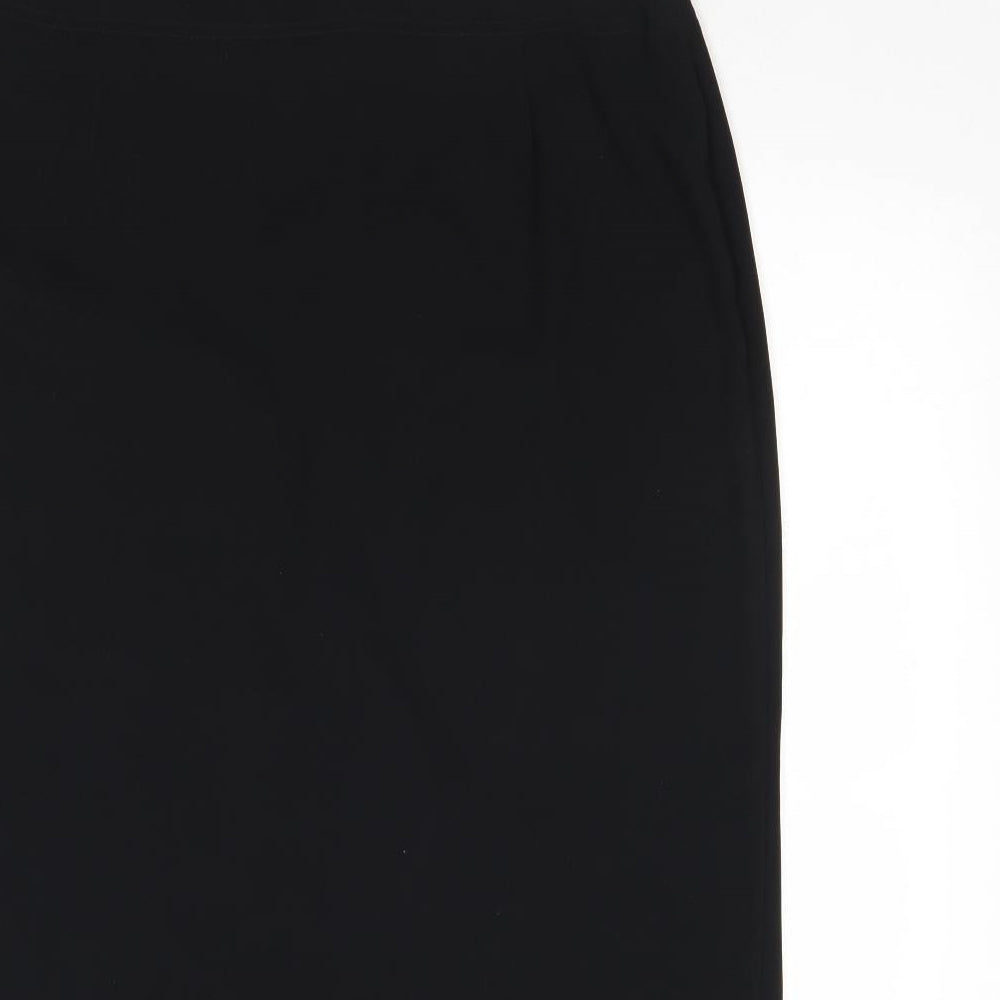Marks and Spencer Womens Black Polyester A-Line Skirt Size 18 Zip