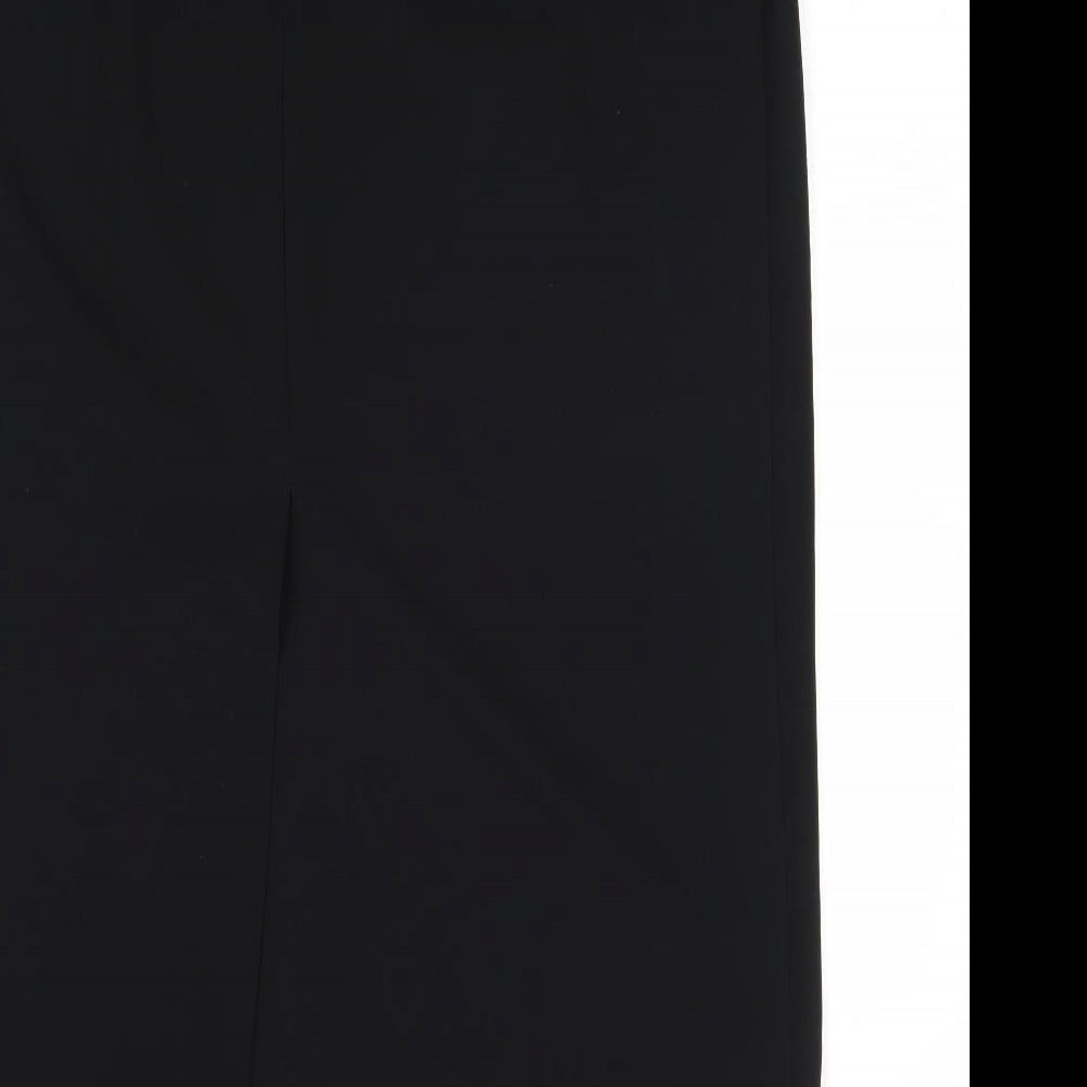 Marks and Spencer Womens Black Polyester A-Line Skirt Size 18 Zip