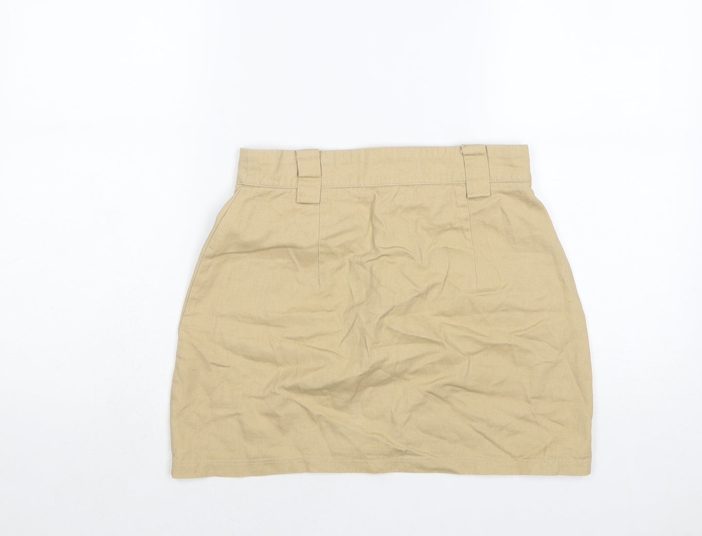 Missguided Womens Beige Cotton Cargo Skirt Size 10 Zip