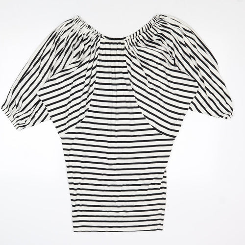 Boii Womens Multicoloured Striped Viscose A-Line Size S Round Neck Pullover