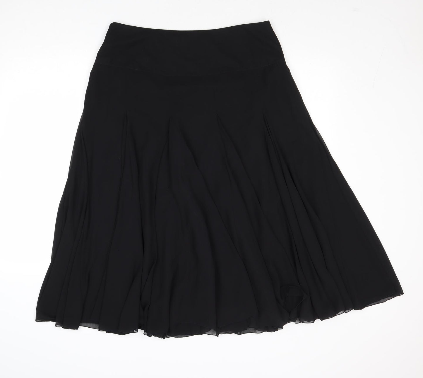 Coast Womens Black Polyester Swing Skirt Size 16 Zip