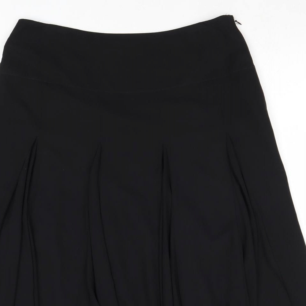 Coast Womens Black Polyester Swing Skirt Size 16 Zip