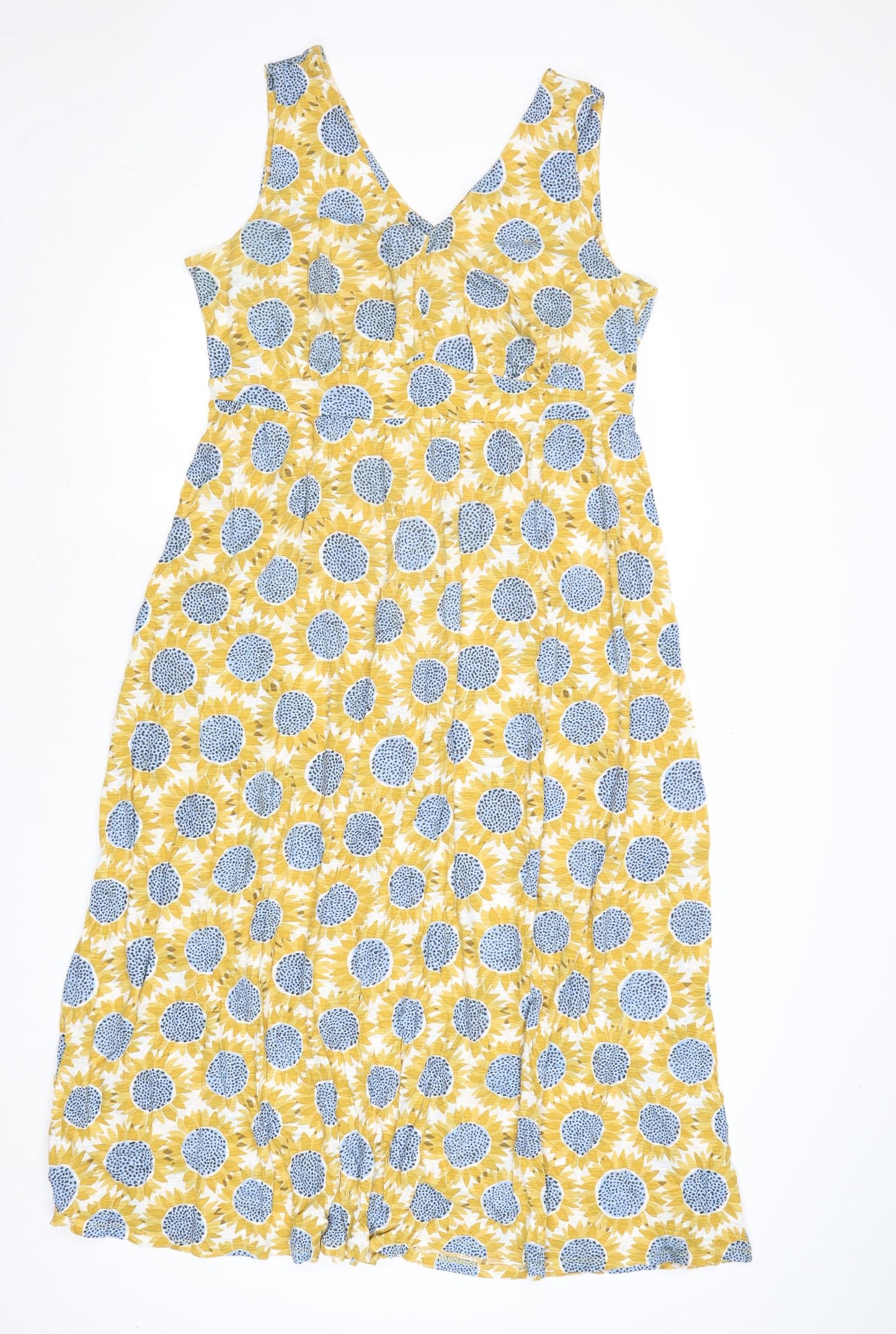 Seasalt Womens Multicoloured Geometric Cotton Tank Dress Size 16 V-Neck Pullover