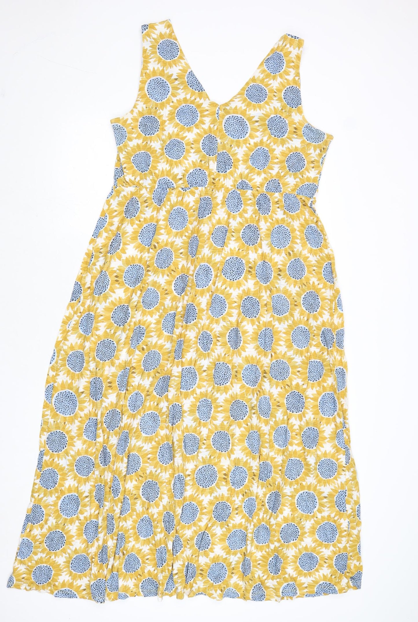 Seasalt Womens Multicoloured Geometric Cotton Tank Dress Size 16 V-Neck Pullover