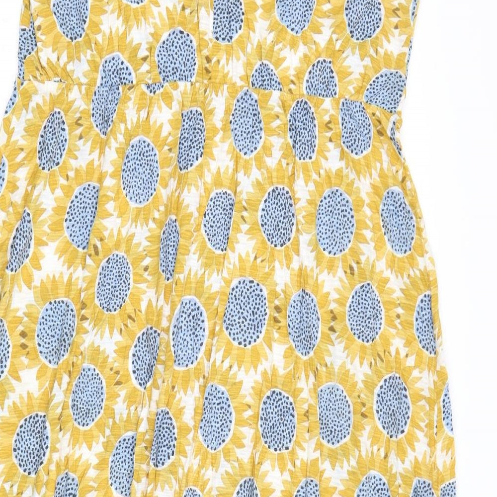 Seasalt Womens Multicoloured Geometric Cotton Tank Dress Size 16 V-Neck Pullover