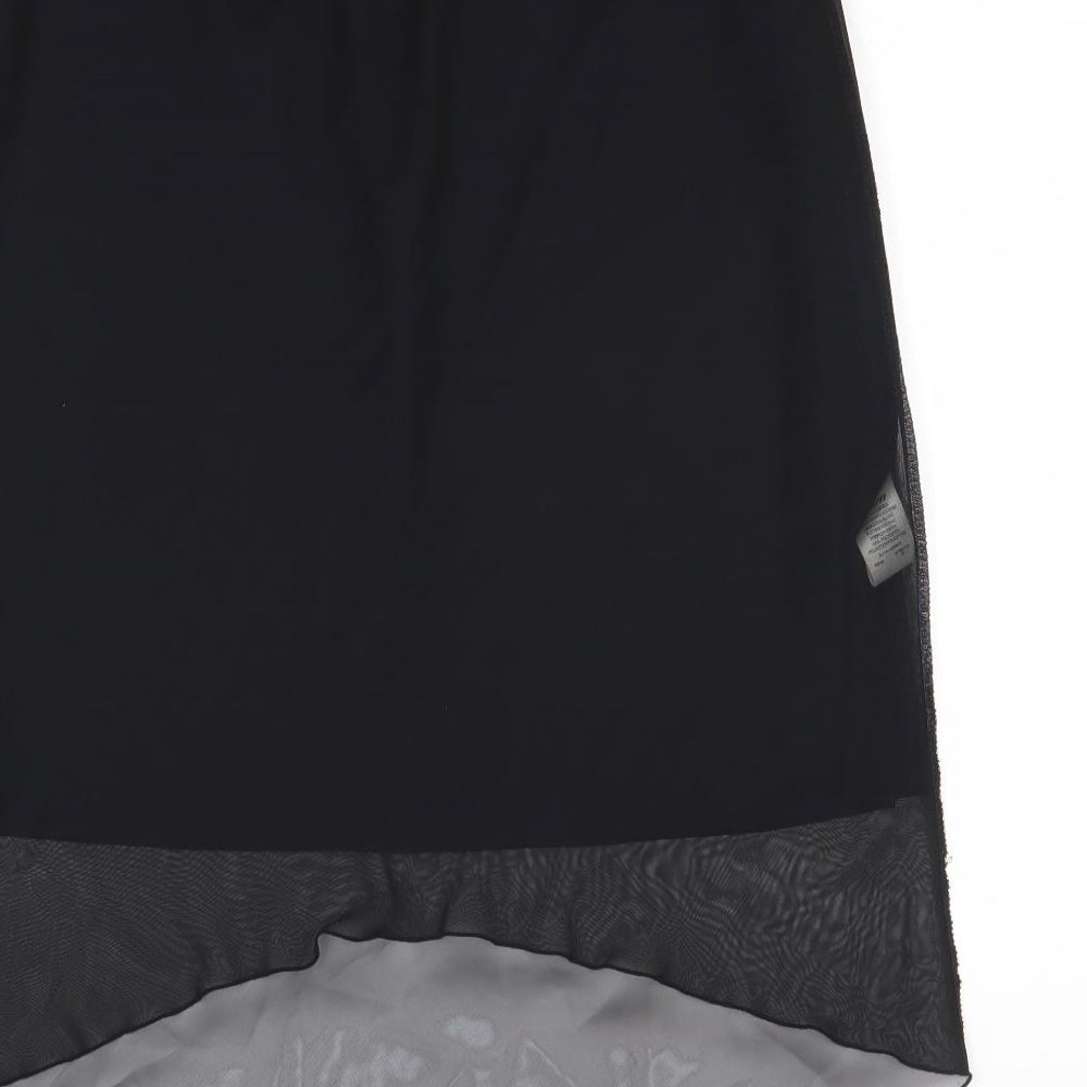Etam Womens Black Polyester A-Line Skirt Size 16