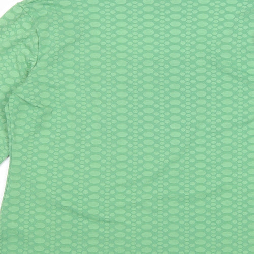 Per Una Womens Green Geometric Polyester Basic Blouse Size 12 Scoop Neck