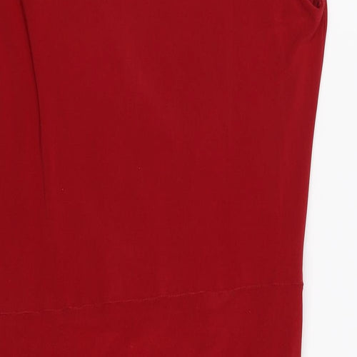 River Island Womens Red Polyester Bodycon Size 10 Cowl Neck Pullover