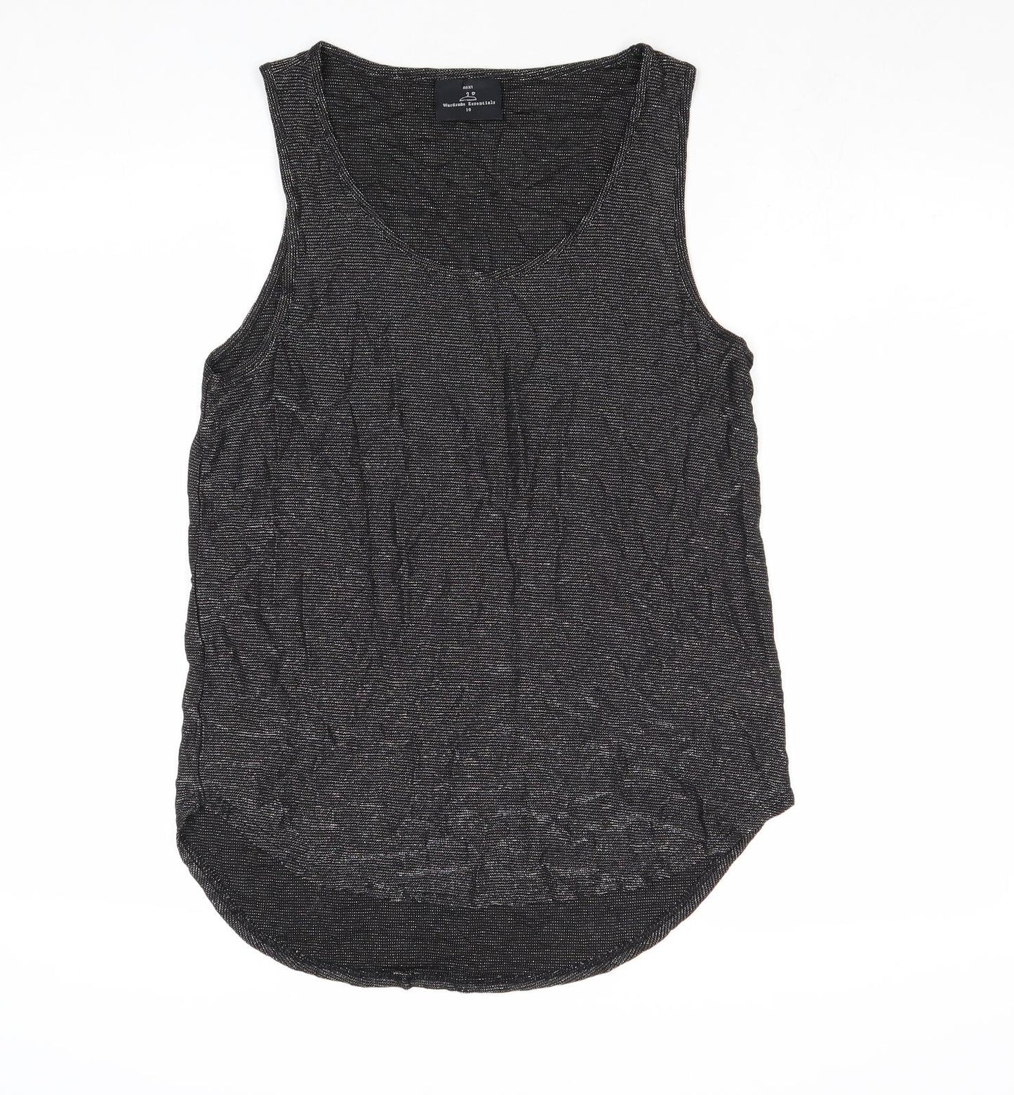 NEXT Womens Black Viscose Basic Tank Size 10 Scoop Neck