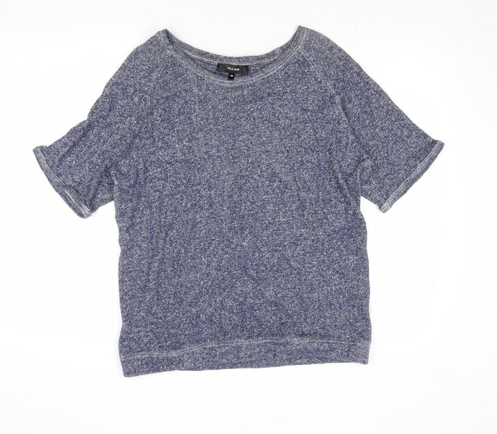 Villain Womens Blue Boat Neck Cotton Pullover Jumper Size M