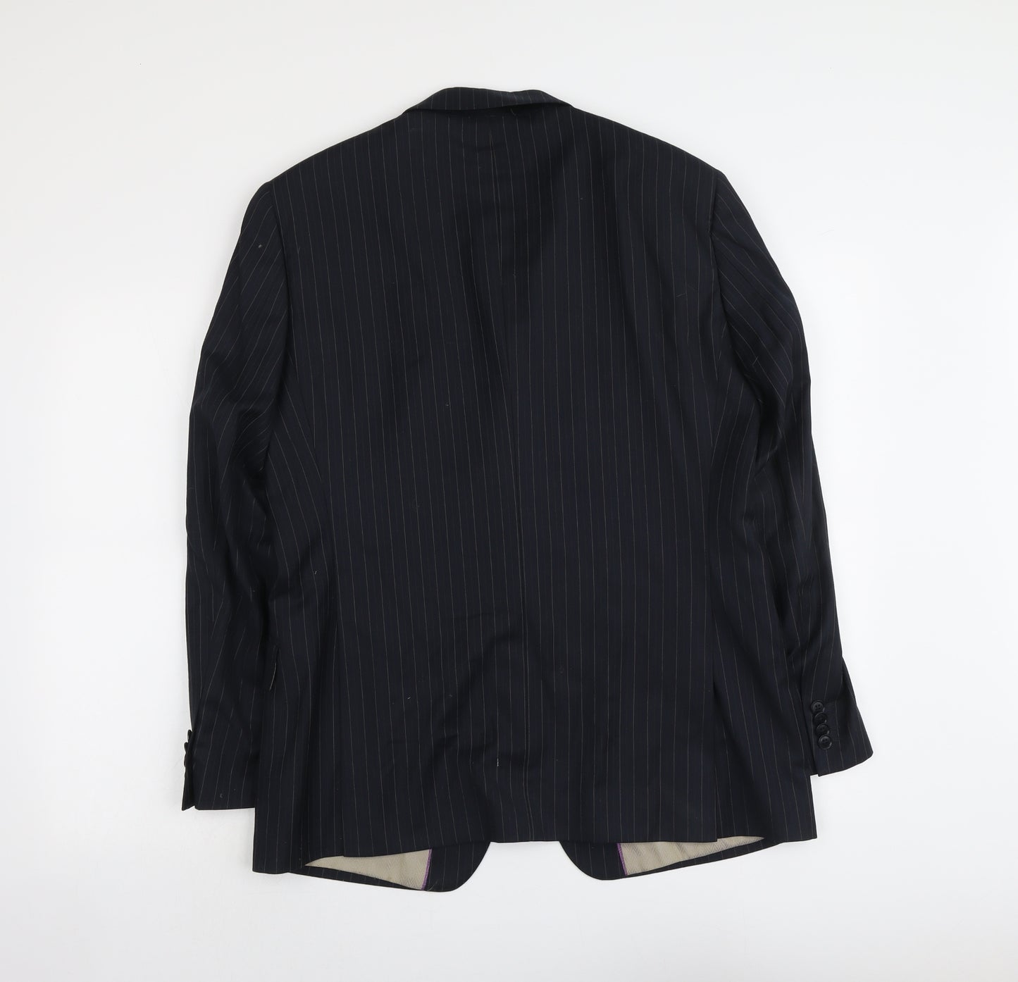 NEXT Mens Black Striped Wool Jacket Suit Jacket Size 40 Regular