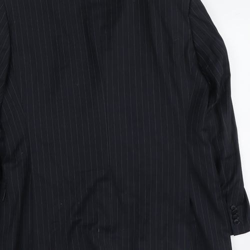 NEXT Mens Black Striped Wool Jacket Suit Jacket Size 40 Regular