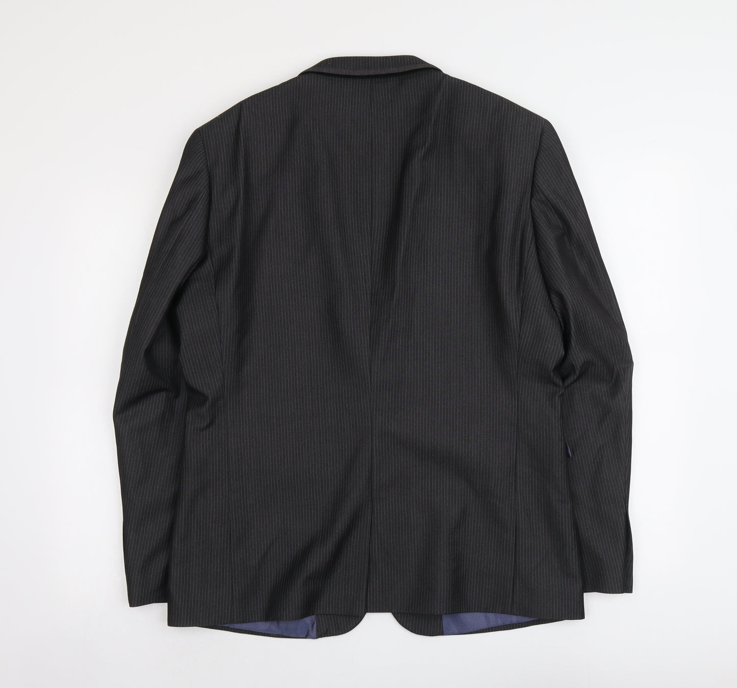 NEXT Mens Grey Striped Polyester Jacket Suit Jacket Size 42 Regular