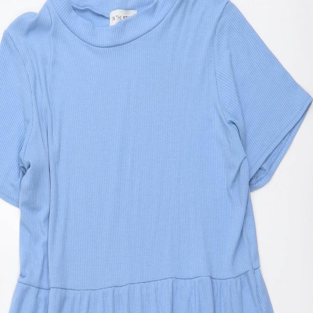 In the Style Womens Blue Polyester Trapeze & Swing Size 16 Round Neck Pullover