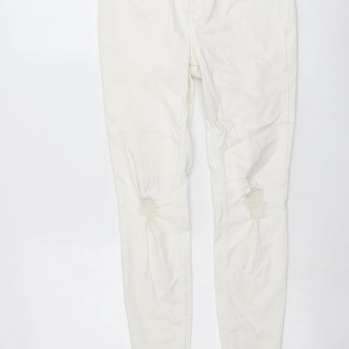 New Look Womens Ivory Cotton Jegging Jeans Size 10 L26 in Regular Button