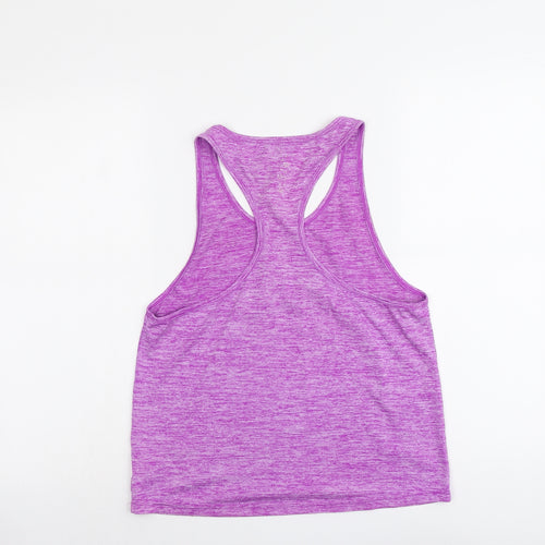 USA Pro Womens Purple Geometric Polyester Basic Tank Size 10 Round Neck Pullover
