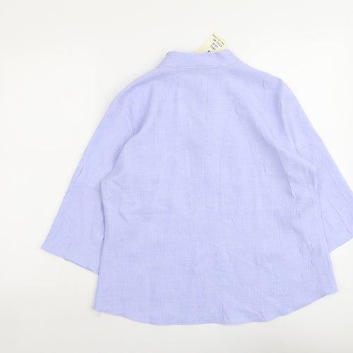 Classic Image Womens Blue Polyester Basic Blouse Size 18 Round Neck