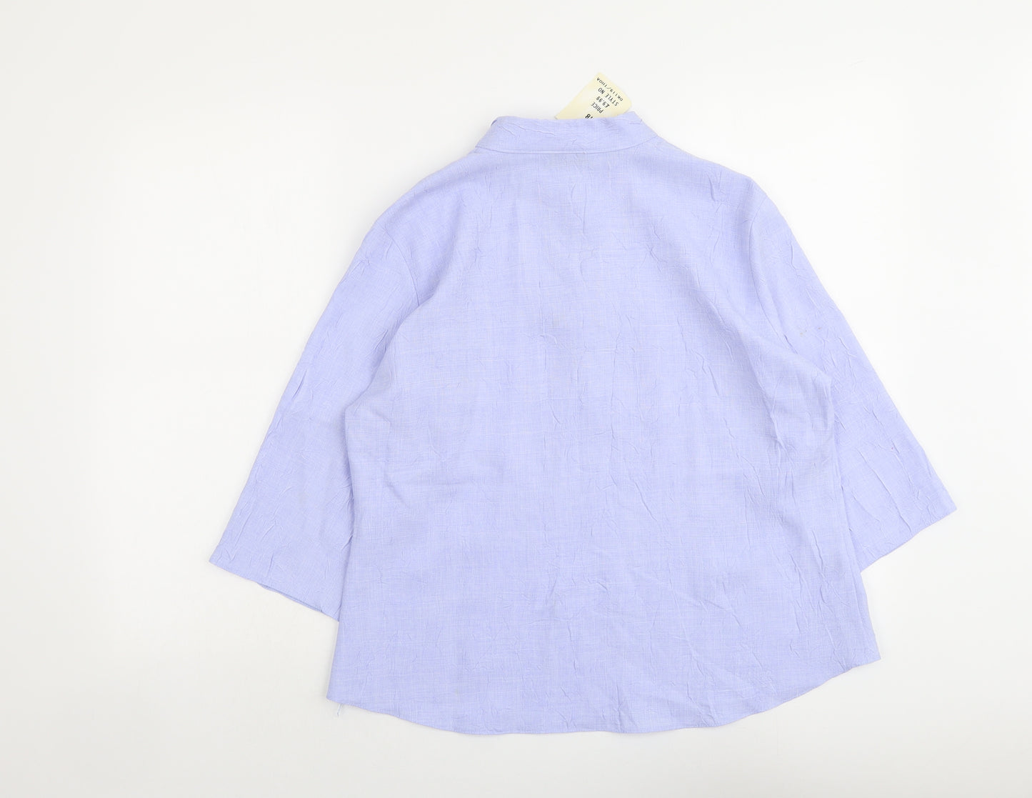 Classic Image Womens Blue Polyester Basic Blouse Size 18 Round Neck
