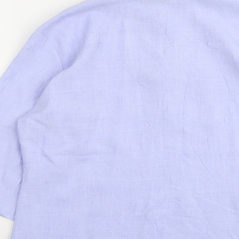 Classic Image Womens Blue Polyester Basic Blouse Size 18 Round Neck