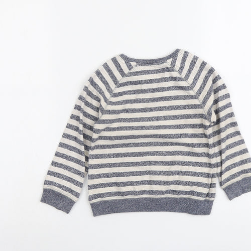 NEXT Girls Blue Striped Cotton Pullover Sweatshirt Size 2-3 Years Pullover