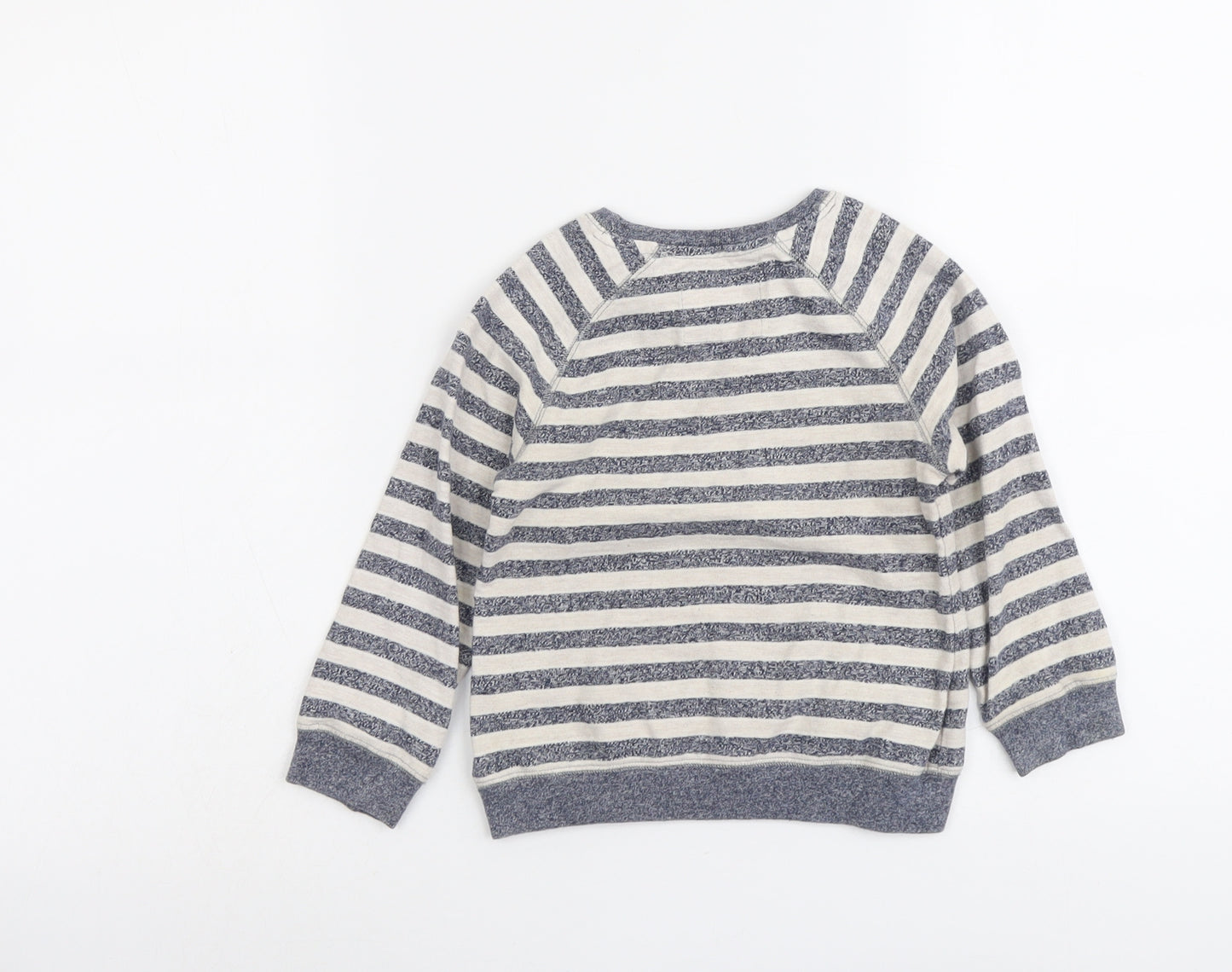 NEXT Girls Blue Striped Cotton Pullover Sweatshirt Size 2-3 Years Pullover