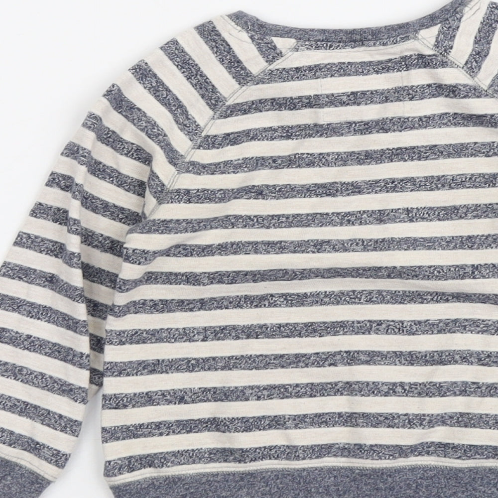 NEXT Girls Blue Striped Cotton Pullover Sweatshirt Size 2-3 Years Pullover