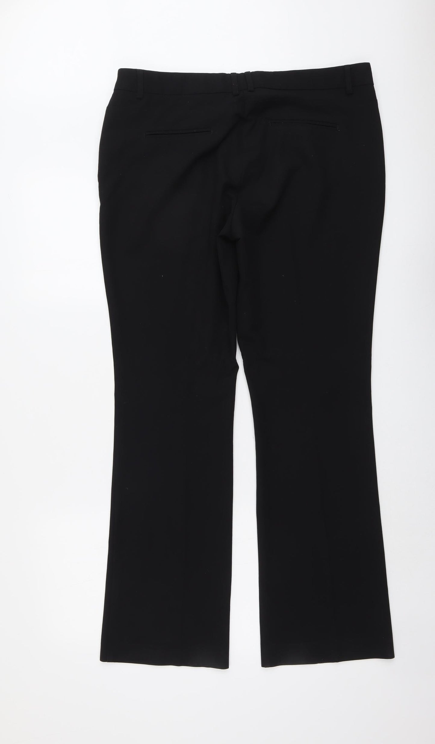 NEXT Womens Black Polyester Trousers Size 14 L31 in Regular Button