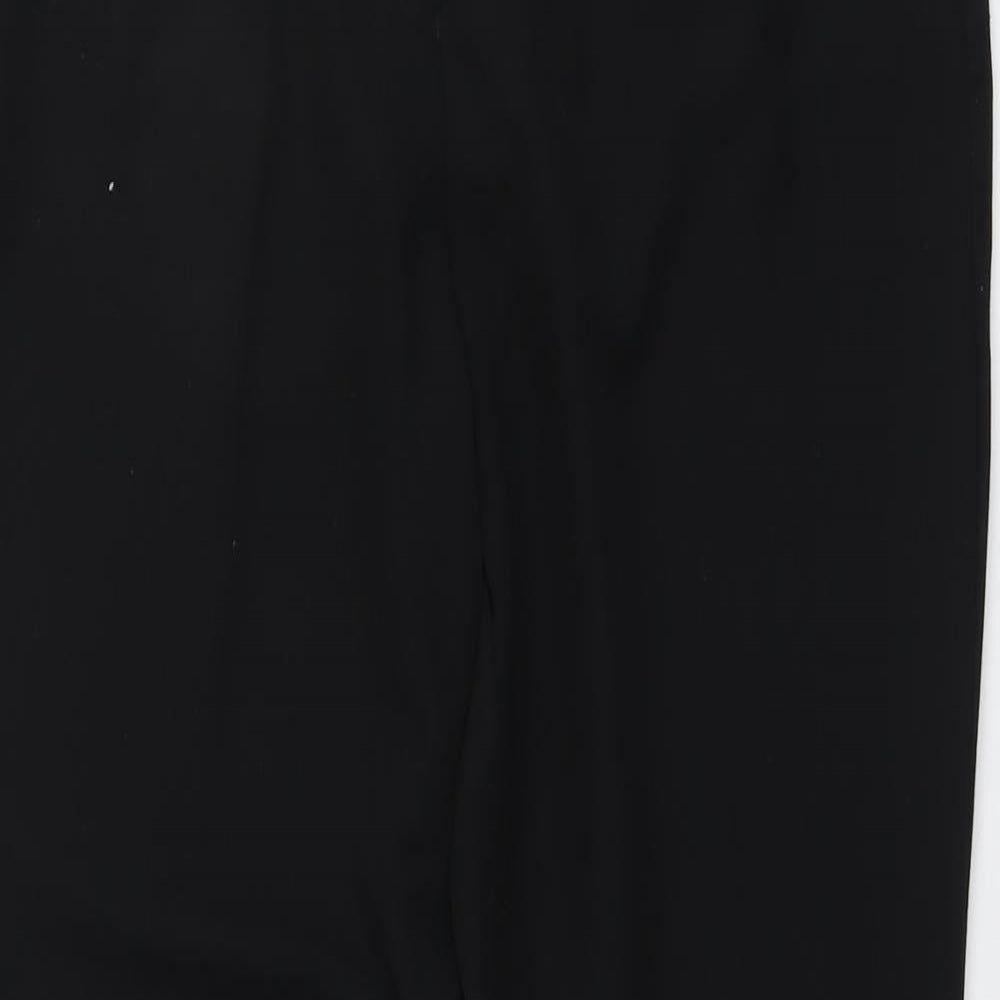 NEXT Womens Black Polyester Trousers Size 14 L31 in Regular Button