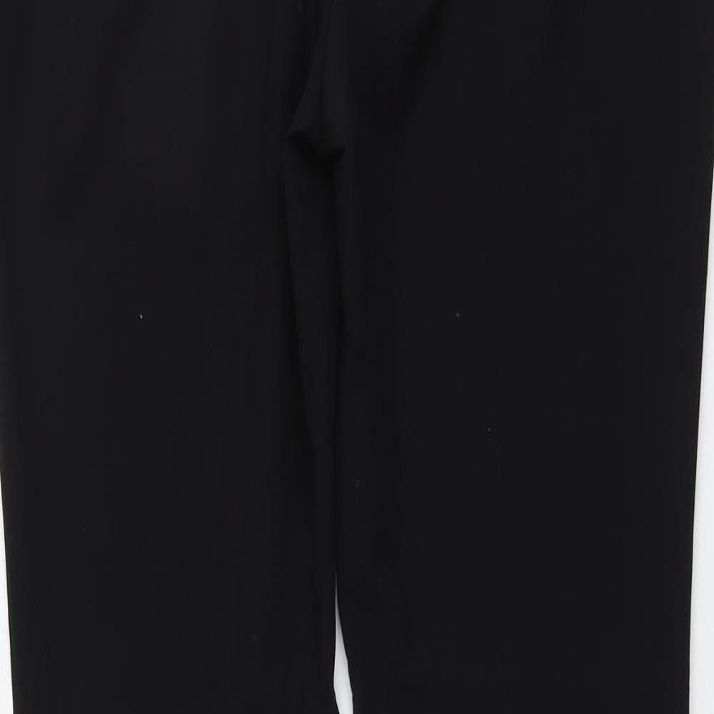 NEXT Womens Black Polyester Trousers Size 14 L31 in Regular Button