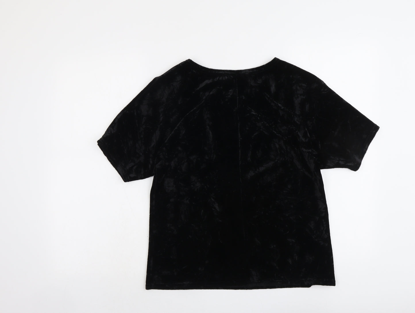 Annabelle Womens Black Polyester Basic T-Shirt Size 10 Round Neck