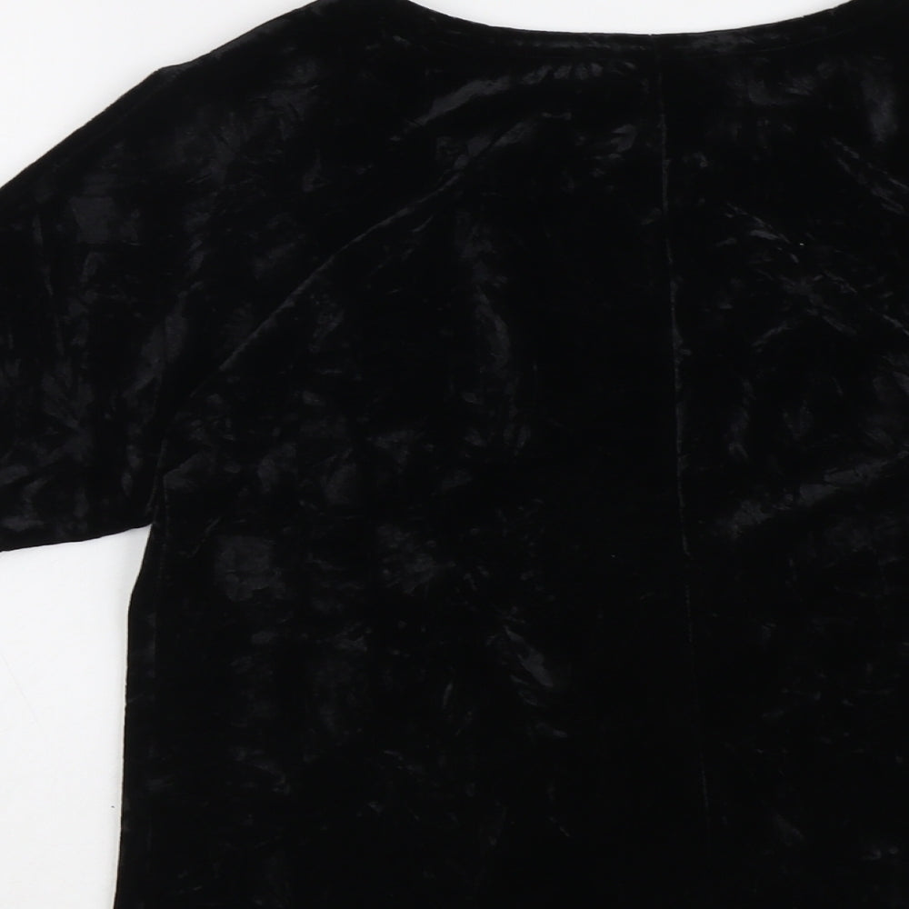 Annabelle Womens Black Polyester Basic T-Shirt Size 10 Round Neck