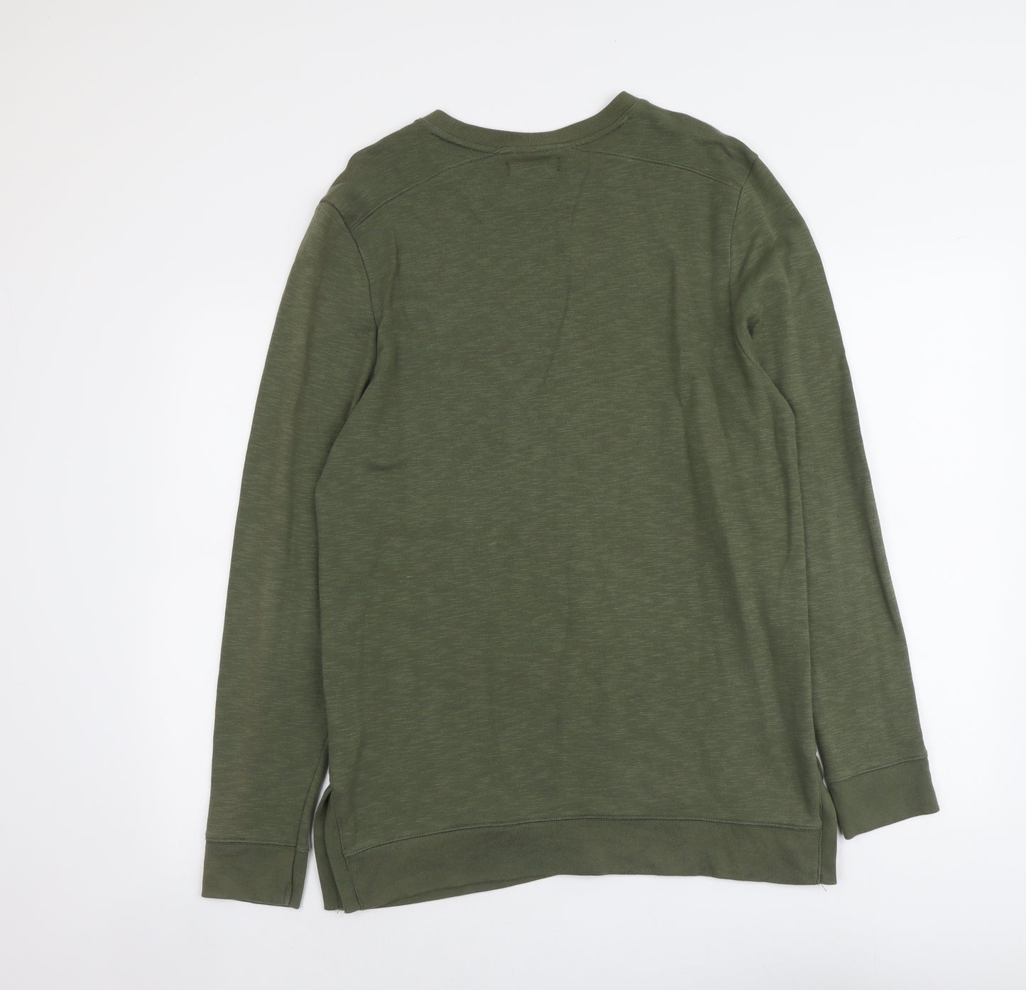 River Island Mens Green Cotton Pullover Sweatshirt Size S