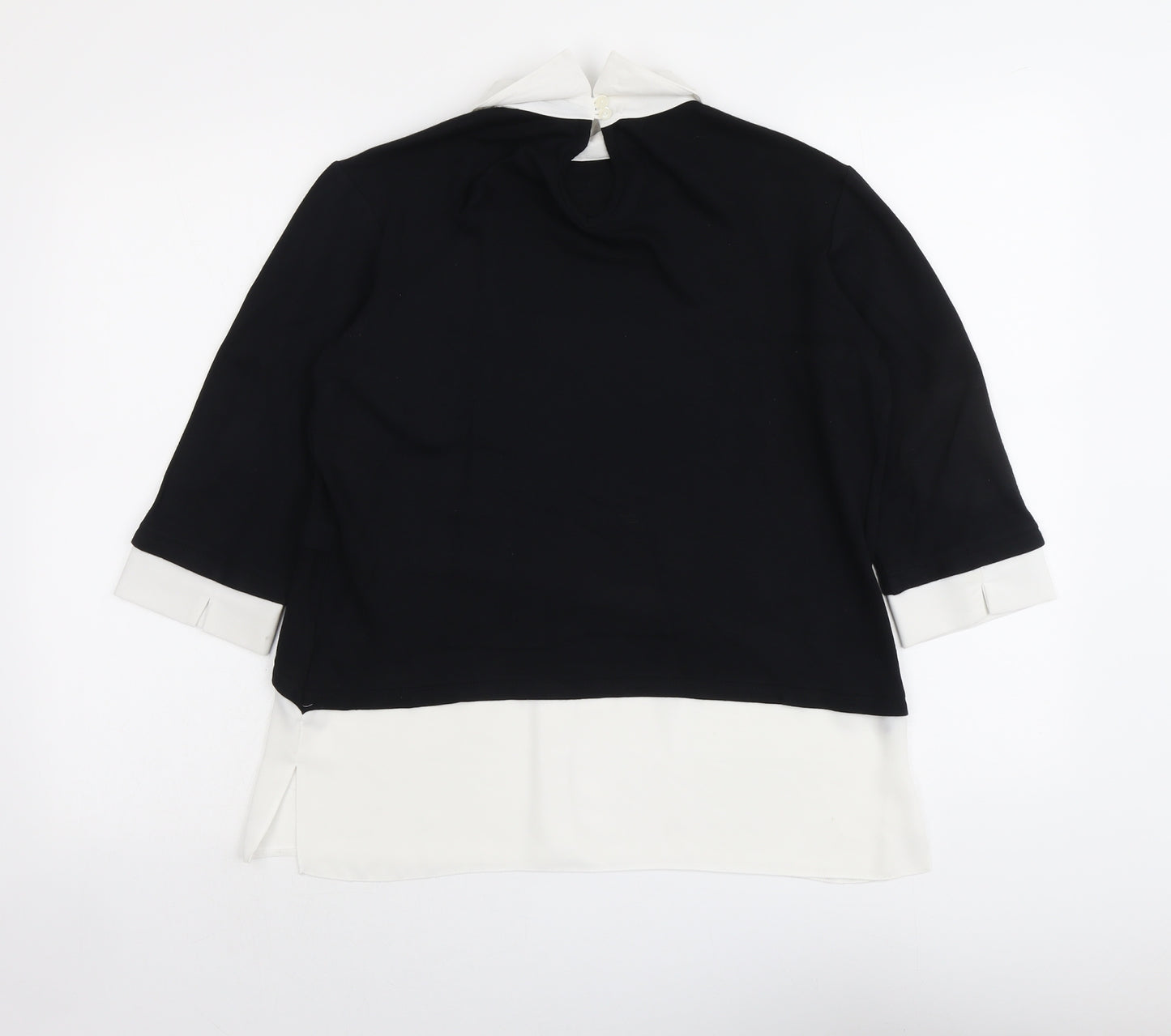 Dorothy Perkins Womens Black Viscose Basic Blouse Size 10 Collared