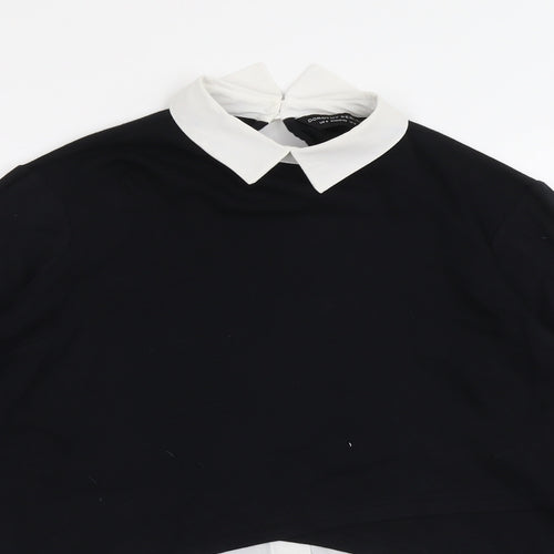 Dorothy Perkins Womens Black Viscose Basic Blouse Size 10 Collared