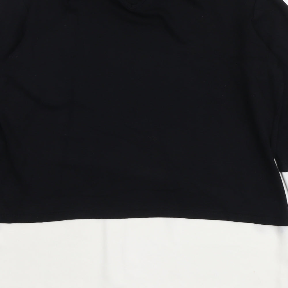 Dorothy Perkins Womens Black Viscose Basic Blouse Size 10 Collared