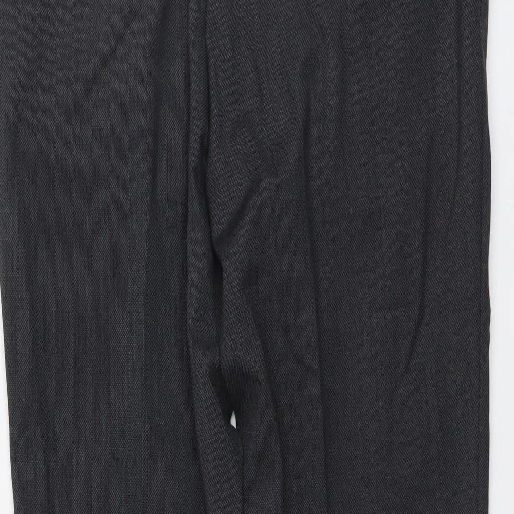 Burton Mens Grey Polyester Dress Pants Trousers Size 32 in L29 in Slim Button