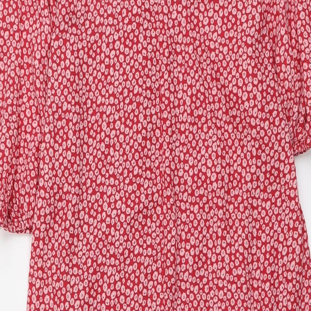 Fashion Union Womens Red Floral Polyester Maxi Size 8 V-Neck Zip