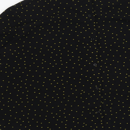New Look Womens Black Polka Dot Polyester Basic Blouse Size 18 Round Neck