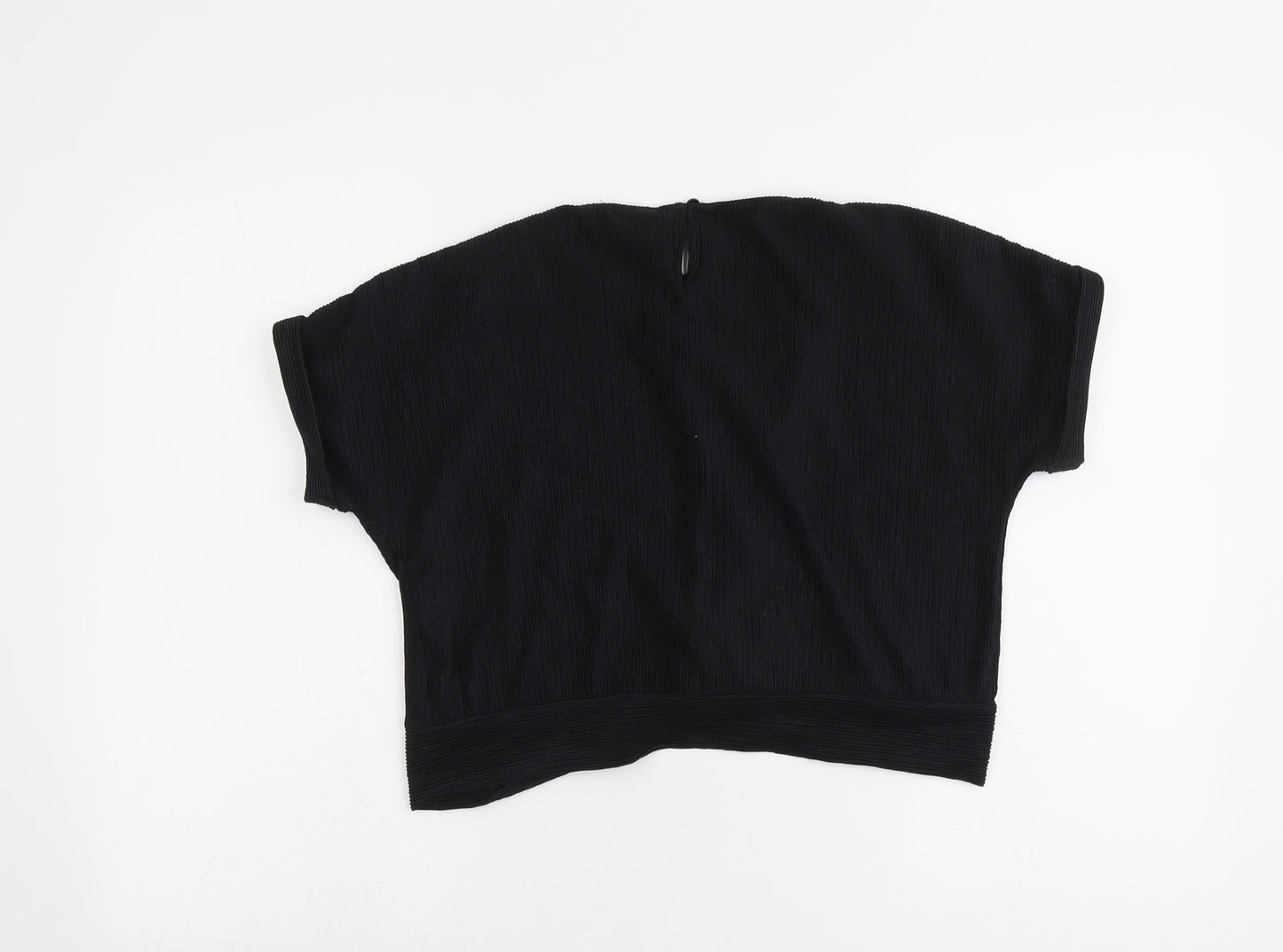 Zara Girls Black Polyester Basic T-Shirt Size 11-12 Years Round Neck Pullover