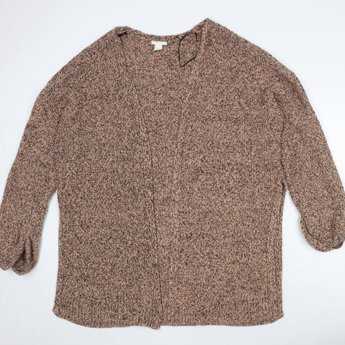 H&M Womens Beige V-Neck Cotton Cardigan Jumper Size M - Size M/L