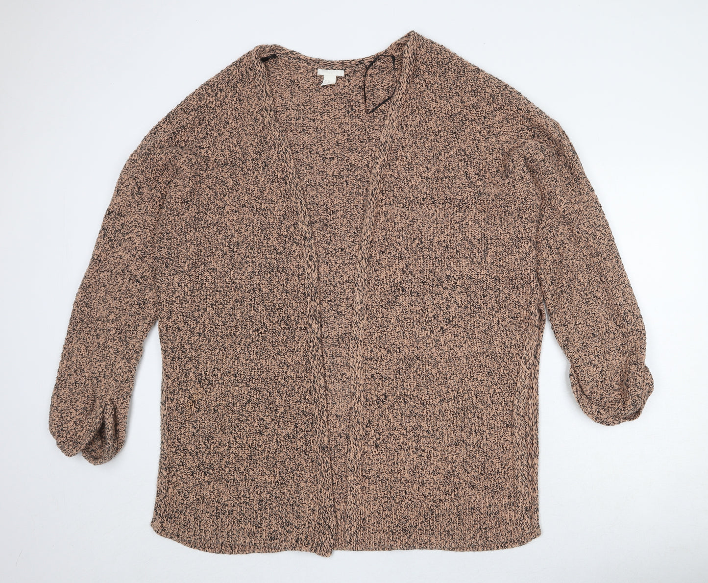H&M Womens Beige V-Neck Cotton Cardigan Jumper Size M - Size M/L