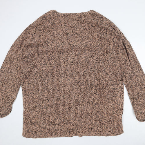 H&M Womens Beige V-Neck Cotton Cardigan Jumper Size M - Size M/L