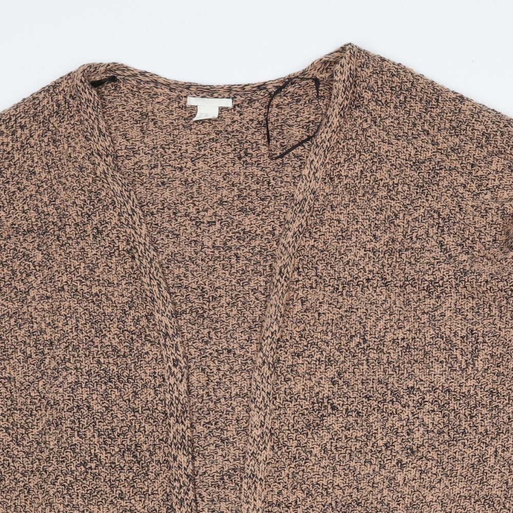 H&M Womens Beige V-Neck Cotton Cardigan Jumper Size M - Size M/L