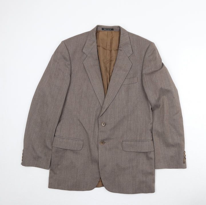 Marks and Spencer Mens Beige Polyester Jacket Suit Jacket Size 38 Regular
